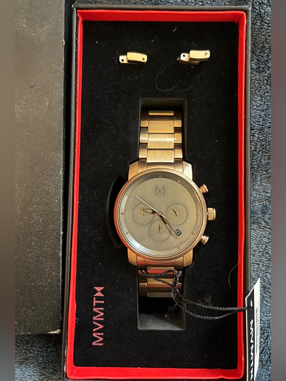MVMT Bronze Metal with Dark Grey Chronograph Dial & Date | NEW IN BOX!